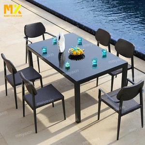 2020 wicker garden 6 chair dining aluminum patio dining outdoor dining table set