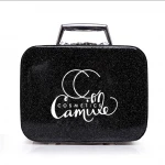 2021 Pink Glitter Makeup Bag For Travel PU Leather Custom Logo Beauty Tools Bag Cosmetic Bag Wholesale Suppliers