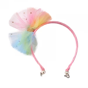 2021 Premium Cheap Custom Headbands Mesh Tulle Party Head Band with Pendant Pearl