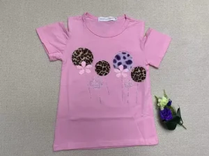 2023 summer cotton balloon girl craft short sleeve t-shirt baby clothes girl t-shirt & polo shirt