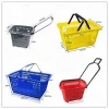 20+Years New Design 42L Red Supermarket Plastic Shopping Basket with 4 Wheels