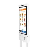 21.5 inch fast food ordering self service kiosk with card reader/qr code scanner/thermal printer