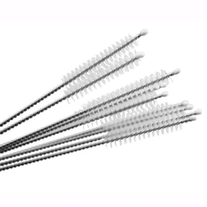 230mm stainless steel straw brush for bamboo silicone stainless steel  straw cleaning brush