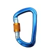 25KN Rock Climbing Carabiner, D-shaped Hot-forged Magnalium Locking Climbing Hook Holds 5511lbs