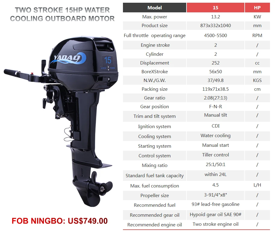 2s-15hp Tiller Control Powerful Pure Electric Outboards Electric Outboard Motor Incredible Powerful Boat Engine