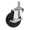 3 Inch Caster Wheel 1 Inch 30Mm Rubber Swivel Thread Heavy Duty Plates 1Inch Flat