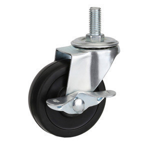 3 Inch Caster Wheel 1 Inch 30Mm Rubber Swivel Thread Heavy Duty Plates 1Inch Flat