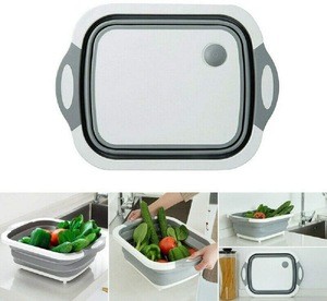 4-in-1 Multifunction Cutting Board, Food Strainer Cleaning, Washing,Chopping Boards Set, Foldable Plastic Chopping Board