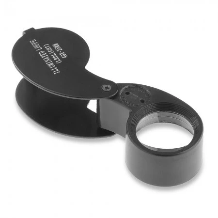 40X 25mm Mini Jeweler Eye Loupe Magnifier Magnifying Glass with LED Light Black