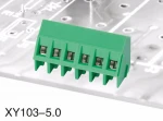 45 degree pcb screw terminal block clamp 5.0mm pitch green connector