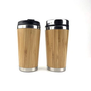 450ML/15oz bamboo tumbler Coffee travel tumbler coffee mug wholesale wooden mug bamboo travel insulated mug  BPA FREE