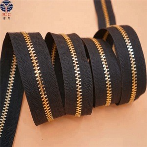 5# aluminium zipper rolls long chain plating by light gold
