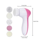 5 In 1 Battery Electric Rotating Facial Cleansing Brush Waterproof Face Cleanser Machine Soft Cleaning Massage Skin Care Tools
