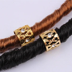 50pcs Gold Rhinestone Hair Dread Braids Dreadlock Beads Adjustable Braid Cuffs Clip Heart Shape Hair Extension Tool Jewelry 13mm