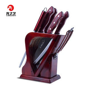 6PCS Forged 5Cr15 Stainless Steel Kitchen Cleaver Knife Set Bone Cleaver Fruit Knife with Block
