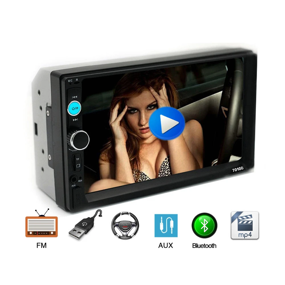 7 Inch Universal 2 Din Wince 800*480 USB Mirror Link FM Radio Video Rear Camera Mp4 Mp3 Music AUX DVD Car Mp5 Player