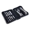 8 In 1 Manicure/Pedicure Kit with Black Case Stainless Steel Backstage