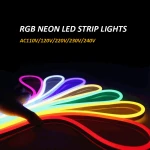 8mm Narrow Waterproof Led Neon Light Strip 110V 120V 220V 230V LED Neon Rope Light Indoor/Outdoor Use, Decorative Lighting