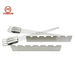 8pcs Stainless Steel Shish Kebab Skewer for Grill Oven Universal Fit BBQ Skewers Kebab Maker Camping BBQ Accessories With Racks
