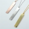 925 Sterling Silver 18k gold plated personalized square shape tags pendant Blank Flat Bar Pendants