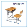 Adjustable school desk and chair for student studying in classroom