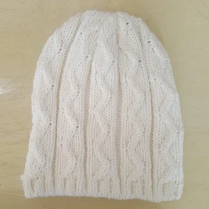 Adult Slouch Pattern Style Crochet Diamond Machine Knitting Winter Sport Hat