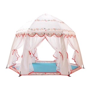 Aestheticism Automatic Folding Hexagonal Kids Princess Toy Tent Castle Kids Play Tent Pink