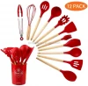 Amazon 12 Piece Nonstick and Heat Resistant Silicone Kitchen Utensils Set with Great Wood Grip kitchen Tools set