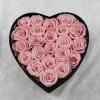 Amazon hot sale red pink color preserved rose immortal Infinity flowers in heart shape box luxury Valentine days gift