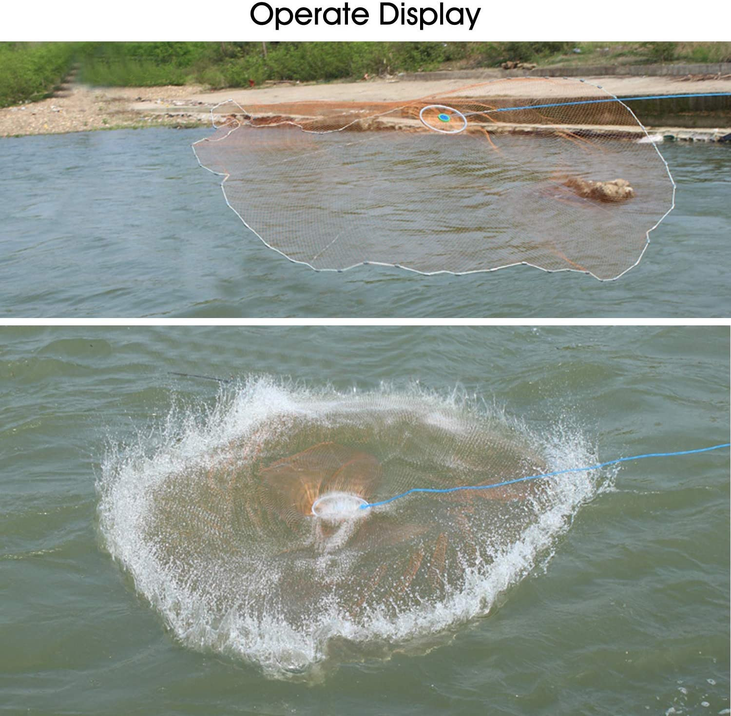 Buy American Fishing Cast Net With Aluminum Flying Disc For Bait Trap ...