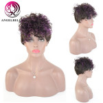 Angelbella Pixie Cut Short Curly Hair Wig for Black Women Sewing Machine Human Hair Wigs
