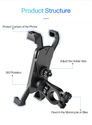 Anti Shake 360D Rotation Adjustable Smartphone Mount Bracket Universal Bicycle Holder Bike Handlebar Mobile Phone Holder Stand