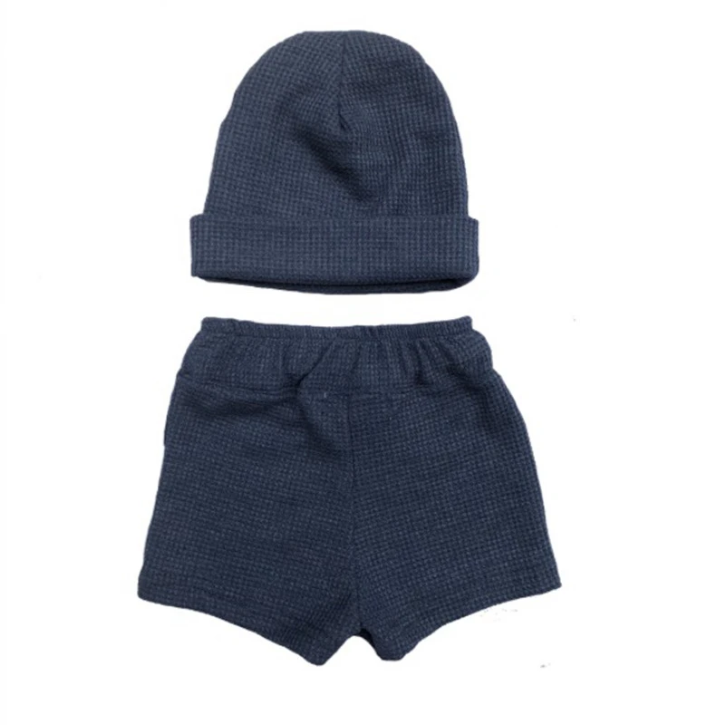 baby Drawstring short pant with pocket  toddler boy Waffle cotton stretchy shorts
