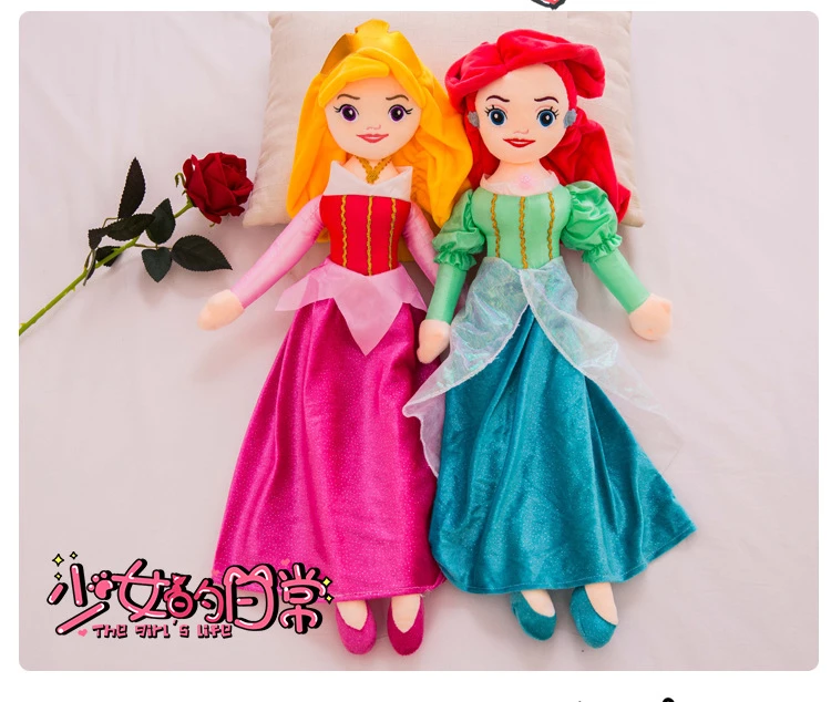 baby girls Christmas gift Snow White Mermaid Cinderella Sophia dressing princess Plush toys Cartoons doll girls rag doll