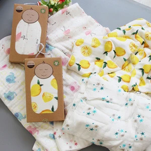 Baby organic bamboo cotton muslin swaddle blanket extra soft