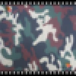 Back blue and red mixed camouflage print taffeta 210T fabric