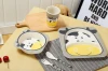 Bamboo fiber eco-friendly baby high quality feeding bowl plate cup fork spoon tableware set kids