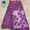 Beautifical 3d flower french lace fabric embroidery lace fabric beaded new design african lace ML1N1316