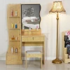 Bedroom Multifunction Wooden Dresser With Mirror And Chair