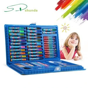 Best Christmas Gift Pvc Case Custom Non-toxic Art Decoration Painting 78Pcs Color Wax Crayons Art Set For Kid