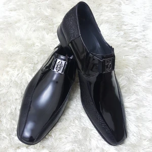 Best Prices Newest Style Handmade Genuine Leather Black Buckle Shoes