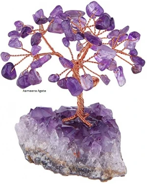 Best Quality Amethyst stone Gemstone Tree With Amethyst Cluster  Wholesale Gemstone Tree Buy From AAMEENA AGATE