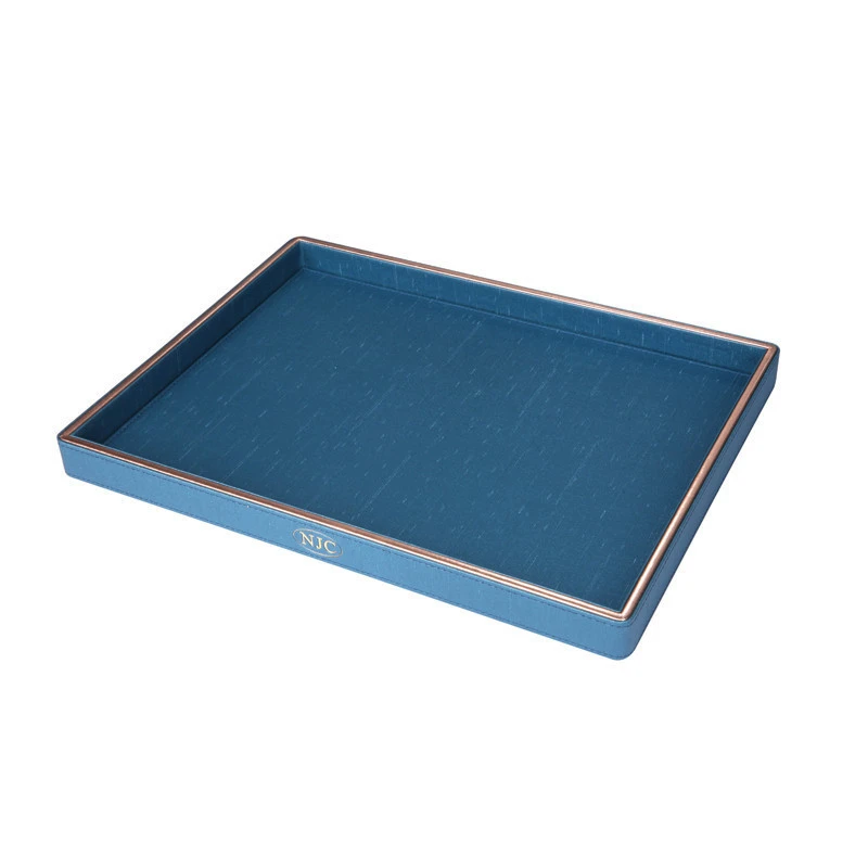 Best quality multi-functional leather hotel  room service amenity tray home leather tray