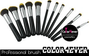 Best selleing high quality custom logo 10pcs kabuki makeup brushes manufacturers china