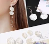 Best selling petals DIY handmade earrings accessories ABS plastic imitation shell pearl materials ear studs