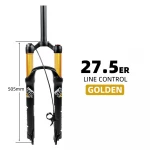 Bicycle Air Fork 26 27.5 29 ER MTB Mountain Suspension Fork Air Resilience Oil Damping Line Lock for Over SR Bike Forks