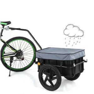 Bicycle Cycle Bike Cargo Trailer with Fast Easy Quick Attaching Release Removing Hitch for Luggage Carry Transport