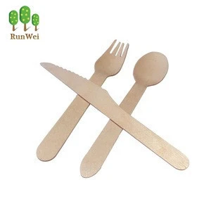 Biodegradable flatware wooden handle flatware sets personal