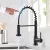Import black kitchen faucet commercial Brass Single Handle Pull Down Sprayer Spring Kitchen Sink Faucet kitchen taps from China