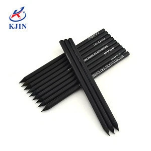 Black wood pencil with 1 color logo Cheap price black wood pencil for promotion